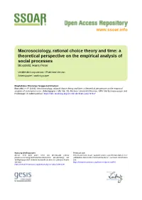 Macrosociology, Rational Choice Theory and Time: a Theoretical Perspective on the Empirical Analysis of Social Processes Blossfeld, Hans-Peter