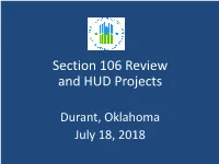 Section 106 Review and HUD Projects