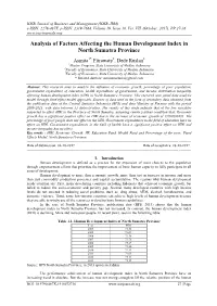 Analysis of Factors Affecting the Human Development Index in North Sumatra Province