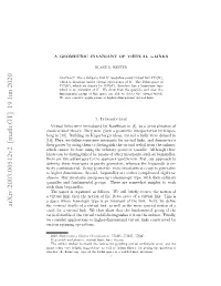 Arxiv:2003.00512V2 [Math.GT] 19 Jun 2020 the Vertical Double of a Virtual Link, As Well As the More General Notion of a Stack for a Virtual Link