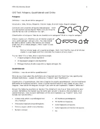 CH3 Test: Polygons, Quadrilaterals and Circles