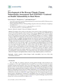 Development of the Korean Climate Change Vulnerability Assessment Tool (VESTAP)—Centered on Health Vulnerability to Heat Waves