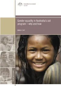 Gender Equality in Australia's Aid Program – Why And
