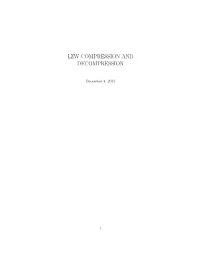 Lzw Compression and Decompression