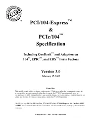 PCI/104-Express & Pcie/104 Specification