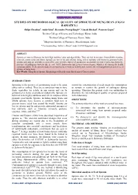 Studies on Microbiological Quality of Sprouts of Mung