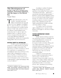The Development of Indian National Identity