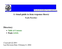 A Visual Guide to Item Response Theory Ivailo Partchev