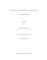 Interview with Charles Grossman, M.D