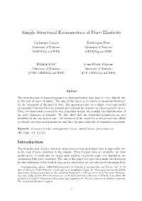 Simple Structural Econometrics of Price Elasticity