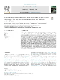Development and Sexual Dimorphism of the Sonic System in Three Deep-Sea T Neobythitine ﬁshes and Comparisons Between Upper Mid and Lower Continental Slope ⁎ Michael L