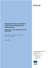 Integrated Surface-Subsurface Water Flow Modelling of the Laxemar Area Application of the Hydrological Model ECOFLOW