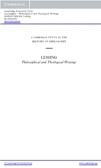 LESSING Philosophical and Theological Writings