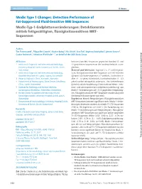 Modic Type 1 Changes: Detection Performance of Fat-Suppressed