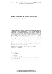 Particle Topicalization and German Clause Structure