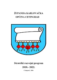 Strateški Razvojni Program Općine Cetingrad 2018. – 2022