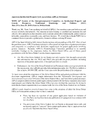 (AIPLA) Statement WIPO 36Th Session of the Intergovernmental