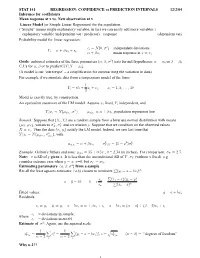 CONFIDENCE Vs PREDICTION INTERVALS 12/2/04 Inference for Coefﬁcients Mean Response at X Vs