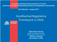 Geothermal Regulatory Framework in Chile