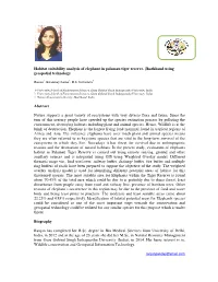 Habitat Suitability Analysis of Elephant in Palamau Tiger Reserve, Jharkhand Using Geospatial Technology