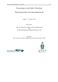 Proceedings of the Public Workshop “Beach Protection: Risk