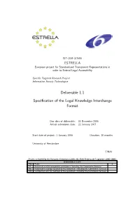 Specification of the Legal Knowledge Interchange Format