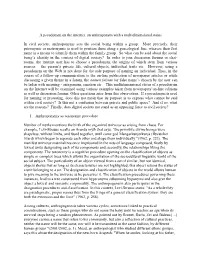 A Pseudonym on the Internet, an Anthroponym with a Multidimensional Status