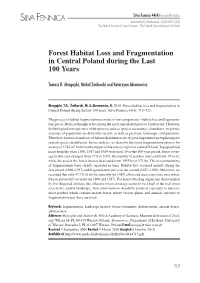 Forest Habitat Loss and Fragmentation in Central Poland During the Last 100 Years