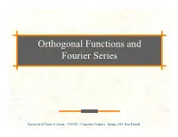 Function Spaces, Orthogonal Functions and Fourier Series