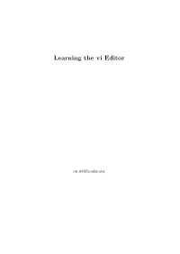 Learning the Vi Editor