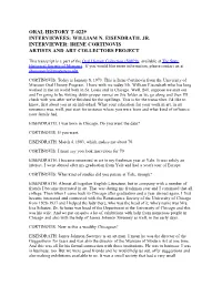 Oral History Transcript T-0229, Interview with William N. Eisendrath