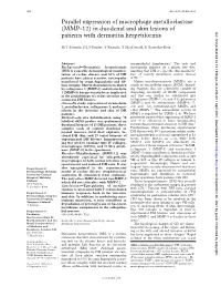 Parallel Expression of Macrophage Metalloelastase (MMP-12) in Duodenal and Skin Lesions of Gut: First Published As 10.1136/Gut.48.4.496 on 1 April 2001