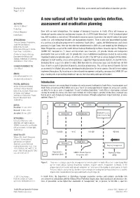 A New National Unit for Invasive Species Detection, Assessment and Eradication Planning