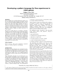 Developing a Pattern Language for Flow Experiences in Video Games