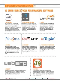 Open Source Corner 10 Open Source Tools for Financial Software