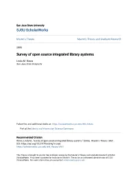Survey of Open Source Integrated Library Systems