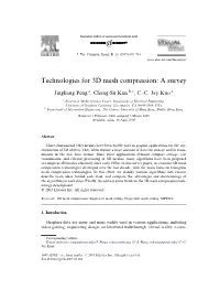 Technologies for 3D Mesh Compression: a Survey