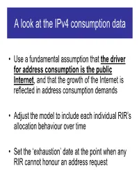 A Look at the Ipv4 Consumption Data