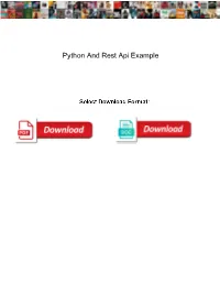 Python and Rest Api Example