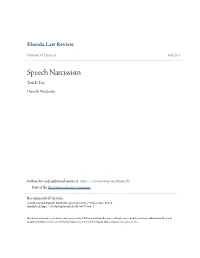 Speech Narcissism Terri R