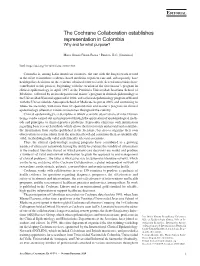 The Cochrane Collaboration Establishes Representation in Colombia Why and for What Purpose?