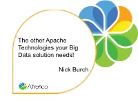 The Other Apache Technologies Your Big Data Solution Needs! Nick