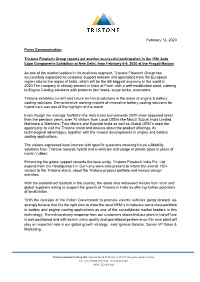 Tristone-Press-2020 Tristone Flowtech Group Participation On