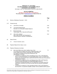 UNIVERSITY of CALIFORNIA SAN DIEGO DIVISION of the ACADEMIC SENATE REPRESENTATIVE ASSEMBLY [See Pages 3 and 4 for Representative Assembly Membership List]