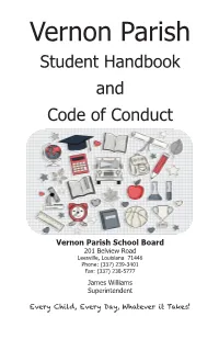 Vernon Parish Student Handbook and Code of Conduct