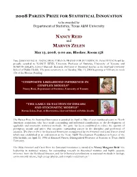 2004 Parzen Prize for Statistical Innovation