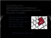Social Networking and Benzodiazepine Withdrawal: The