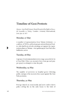 Timeline of Gezi Protests