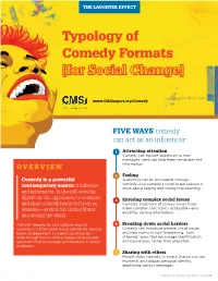 Typology of Comedy Formats