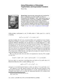 Using Differentials to Differentiate Trigonometric and Exponential Functions Tevian Dray